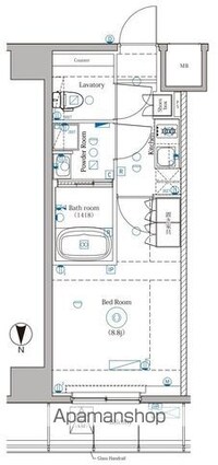 ＤＩＰＳ野方ＲＥＳＩＤＥＮＣＥ[1K/28.22m2]の間取図