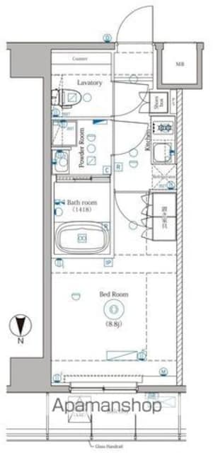 ＤＩＰＳ野方ＲＥＳＩＤＥＮＣＥ[1K/28.22m2]の間取図