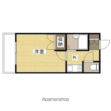 カルティエ城北通り[1K/20m2]の間取図