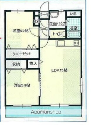 香川県高松市林町[2LDK/60.03m2]の間取図