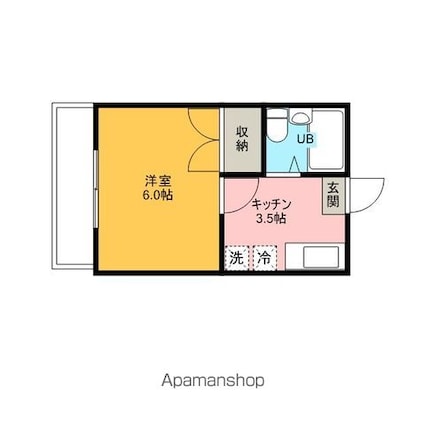 東京都世田谷区梅丘３丁目[1K/17.58m2]の間取図