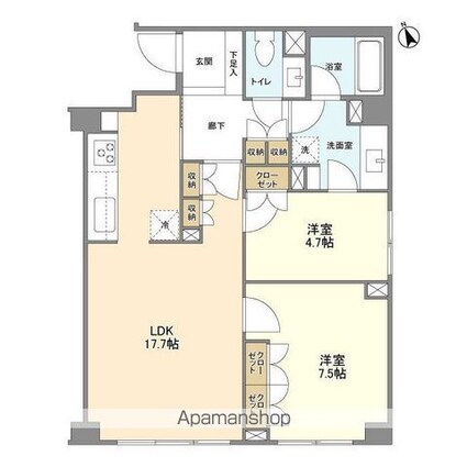 ＰＡＴＨ世田谷下馬[2LDK/70.88m2]の間取図