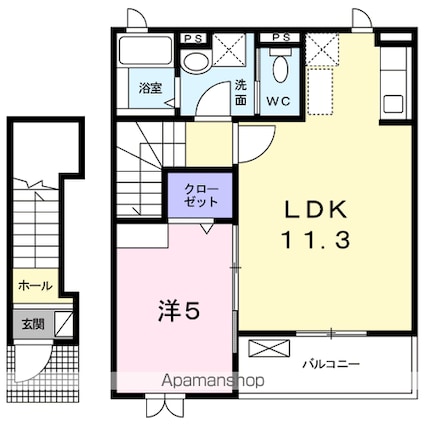 Ｓ・Ｋ・Ｙ南小泉[1LDK/41.4m2]の間取図