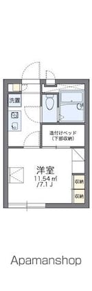 レオパレスグレイス[1K/19.87m2]の間取図