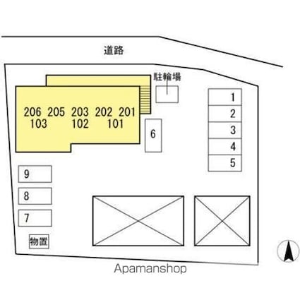 ラ・フォルツァ[1K/36.95m2]の配置図