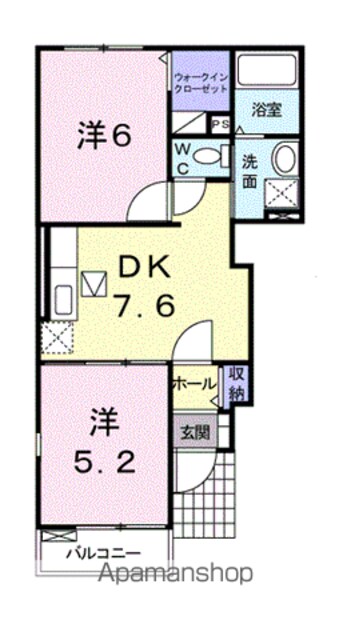 フィオリーレ[2DK/42.98m2]の間取図