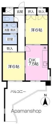 ビッグユー[2DK/49.5m2]の間取図