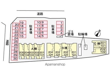 ビリーブ　Ｂ[2LDK/53.75m2]の配置図