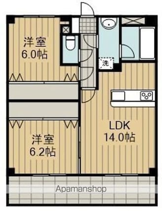 ＫＴＤ・昭島[2LDK/60.64m2]の間取図