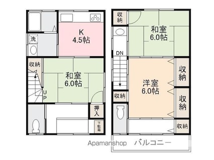 香川町川東上Ｓ邸[3K/74.32m2]の間取図