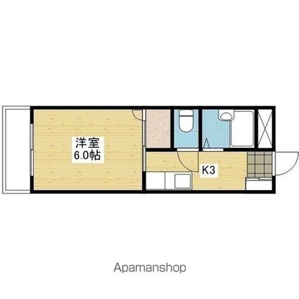 櫛部ハイツ[1K/22.23m2]の間取図
