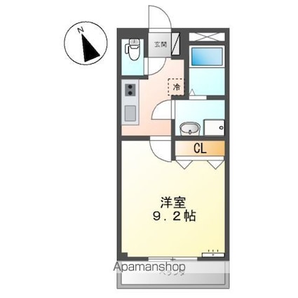 シャルマンハウス[1K/30.81m2]の間取図