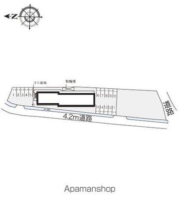 和歌山県和歌山市六十谷[1K/22.7m2]の配置図