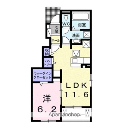 リバーグラスＡ[1LDK/44.49m2]の間取図