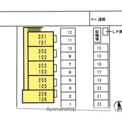 ルナ・クレシエンテ[1LDK/37.53m2]の配置図