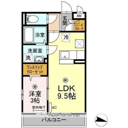 メゾン・ド・ＣＨＴ[1LDK/33.39m2]の間取図