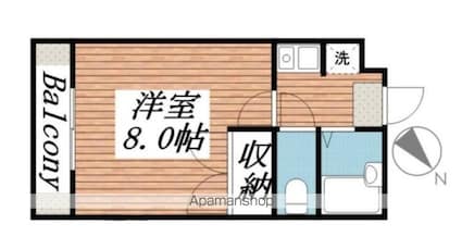 マツシマⅠ[1K/23.18m2]の間取図