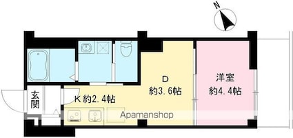 つむぎの杜　西荻みなみ[1DK/26.07m2]の間取図