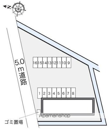 レオパレスアズール[1K/23.72m2]の配置図