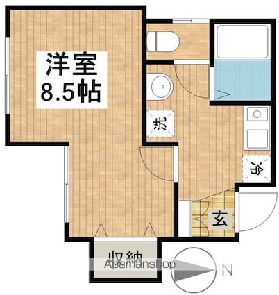 ラビアン武蔵小金井[1K/24.79m2]の間取図