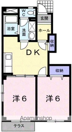 リヴァーフロント　ＯＷＡ[2DK/42.77m2]の間取図