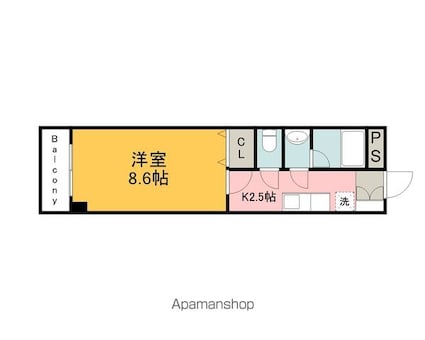 フォルム千田[1K/26m2]の間取図