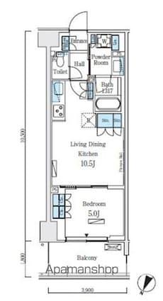 ロイヤルパークス赤羽ノース[1LDK/40.95m2]の間取図