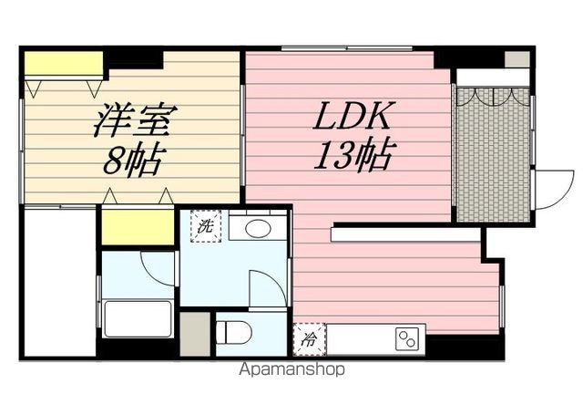 【福岡市中央区唐人町のマンションの間取り】