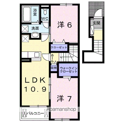 サウス・スピカ[2LDK/58.67m2]の間取図