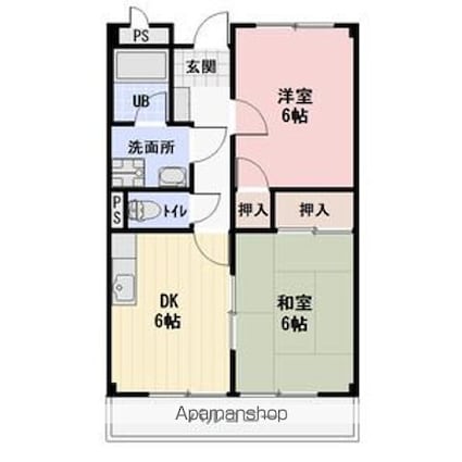 Ｌｉｍｐｉａ加賀[2DK/43.74m2]の間取図