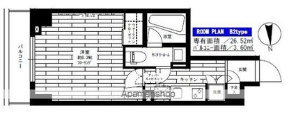 東京都江東区亀戸４丁目[1K/26.52m2]の間取図