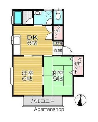 藤コーポ（小玉台）Ｂ[2DK/40.16m2]の間取図