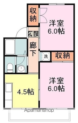 コーポ和光Ｂ[2DK/40.28m2]の間取図
