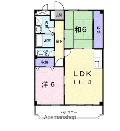 マリッチ　岡[2LDK/55m2]の間取図