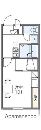 レオパレスユアーズⅡ[1K/22.7m2]の間取図