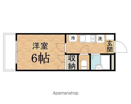 プリムローズⅠ[1K/19.4m2]の間取図