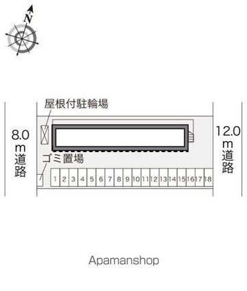 レオパレス大月Ⅱ[1K/23.18m2]の配置図