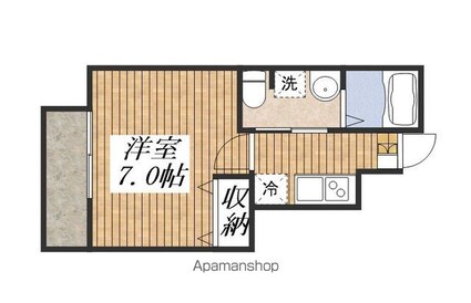 シャングリラ[1K/23.7m2]の間取図