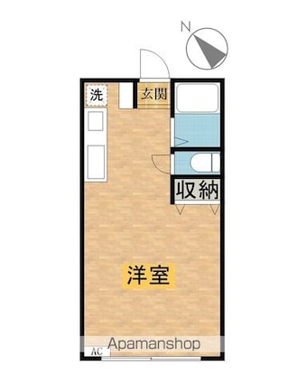 フジメイトＢ[1R/23.18m2]の間取図