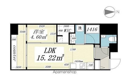 パークルール大手町[1LDK/30.01m2]の間取図