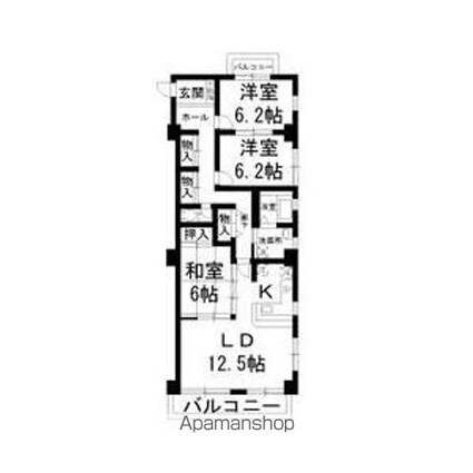 ベルクハウス霞ケ丘[3LDK/87.21m2]の間取図
