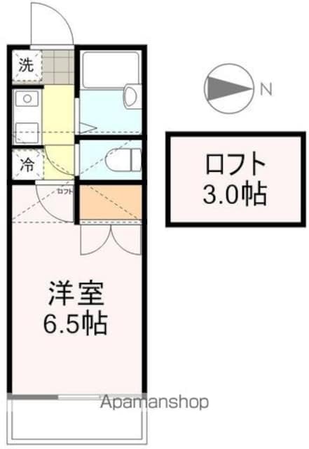 サントノーレ旭ヶ丘[1K/19.21m2]の間取図
