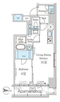 パークアクシス錦糸町ＷＥＳＴ[1LDK/41.09m2]の間取図