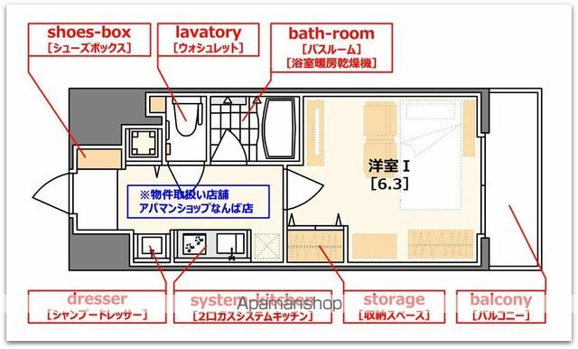 スワンズ心斎橋イーストの間取り写真