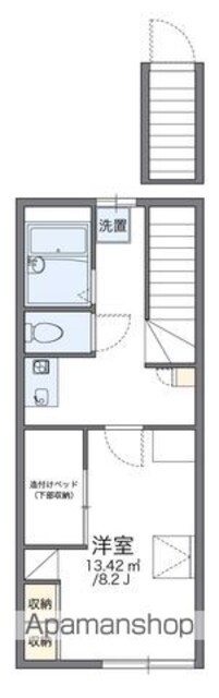 レオパレス中浜[1K/26.08m2]の間取図