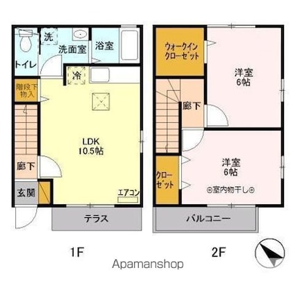 ジュ・マルティⅡ[2LDK/58.89m2]の間取図