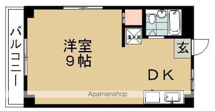 サウスゲート[1DK/24m2]の間取図