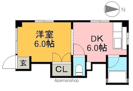 ふじハイツ[1DK/21m2]の間取図