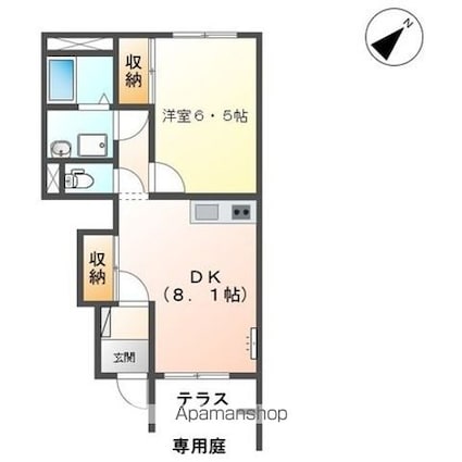 滋賀県彦根市野瀬町[1LDK/40m2]の間取図