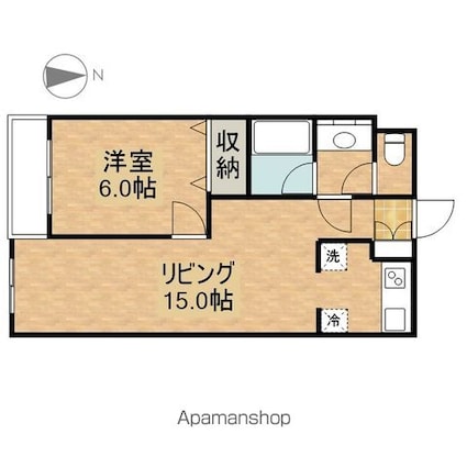 オークヴィラ（土支田）[1LDK/43.2m2]の間取図
